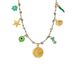 Lucardi Dames Stainless steel ketting met hangers voor dames - Ketting - Staal - Goudkleurig - 47 cm