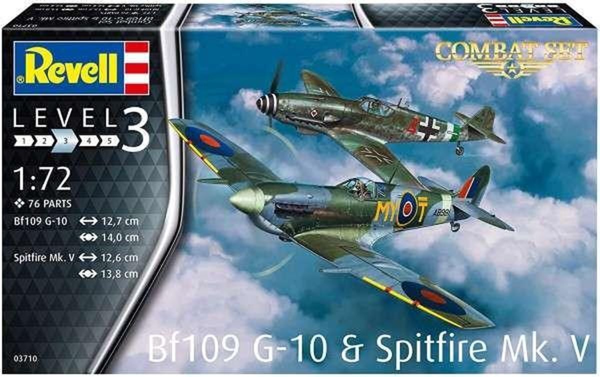 Revell 1:72 03710 Messerschmitt Bf109G-10 + Spitfire Mk.V - Combat Set Plastic kit