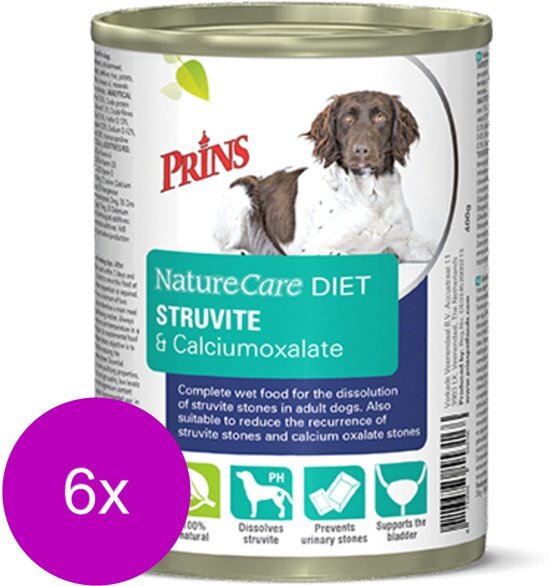 Prins Naturecare Diet Dog Struvite - Hondenvoer - 6 x 400 g