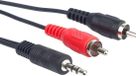 PremiumCord Kabelaansluiting 3,5 mm-2xRCA (Tulp) 2 m Zwart