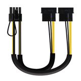Stroomkabel voor grafische kaart met 2 x 5,25 stekkers op PCI-E-stekker, lengte 20 cm