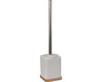 5Five toiletborstel met houder - wit - 36 x 9 cm - bamboe/kunststeen