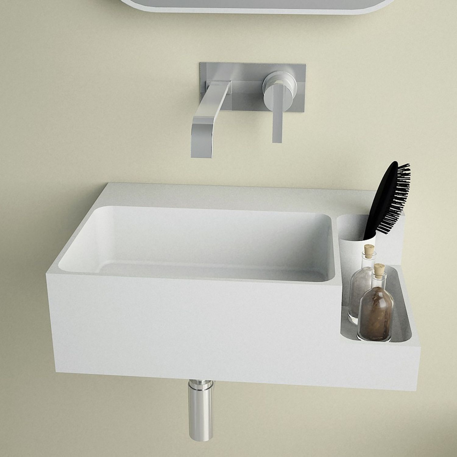 Ideavit Fontein ideavit soliddual 1.0 50x36x15.5 cm solid surface mat wit