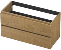 INK - Onderkast 2L Greeploos Houten Keerlijst Fineer - 1000x450x520 Mm - Natur Fineer