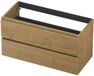 INK - Onderkast 2L Greeploos Houten Keerlijst Fineer - 1000x450x520 Mm - Natur Fineer