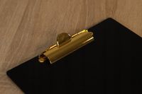 Merkloos PEEWIT Houten Clipboard A4 Zwart met Gouden Klem