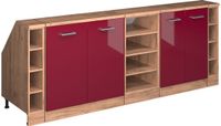 Vicco R-Line Keukenkast voor schuine wand – 210 cm Set van 5 kastrompen 60 cm diepte Rode hoogglans