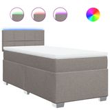 vidaXL Boxspring met matras stof taupe 120x190 cm