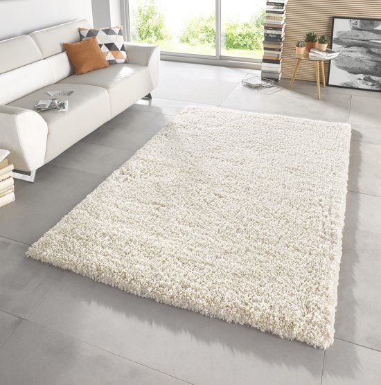 Mint rugs Hoogpolig vloerkleed Venice - gemêleerd Crème 160 x 230 cm