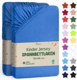NatureMark Jersey hoeslaken, 100% katoen, 70x140cm, Koningsblauw