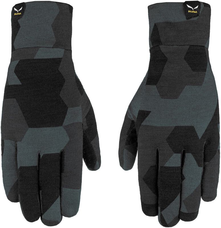 SALEWA Cristallo Alpine Merino Handschoenen Dames - Grijs/Zwart - Maat 6 - Winter 2023