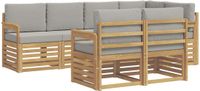 vidaXL - Bank loungeset - Polyester - Wit en lichtgrijs
