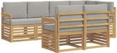 vidaXL - Bank loungeset - Polyester - Wit en lichtgrijs