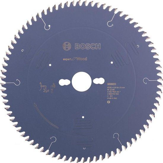 Bosch Cirkelzaagblad Expert for Wood - 250 x 30 x 2,5 mm - 80 tanden