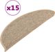 vidaXL Trapmatten 15 st 56x17x3 cm donkerbeige halfrond