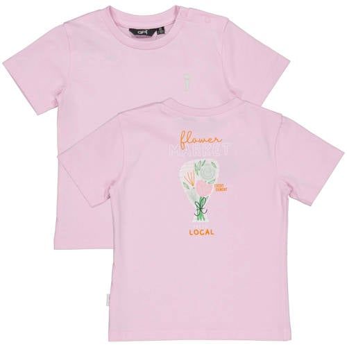 QPI Mini T-shirt met backprint roze