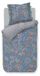 Bleu ensemble de draps, 155x220 cm, 3 pièces, Coton