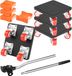 Set de rouleaux pour meubles - 4 rouleaux de transport pour meubles avec mécanisme de levage - Capacité de charge 390 kg - Roues en caoutchouc à 360° - Antidérapant et protecteur de sol - Couleur : JH-BYGJ
