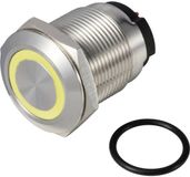Tru Components TC-13224200 ONPOW6319F-10E/Q/Y/12V/S Druktoets 36 V DC/AC 2 A 1x uit/(aan) Moment Geel IP65