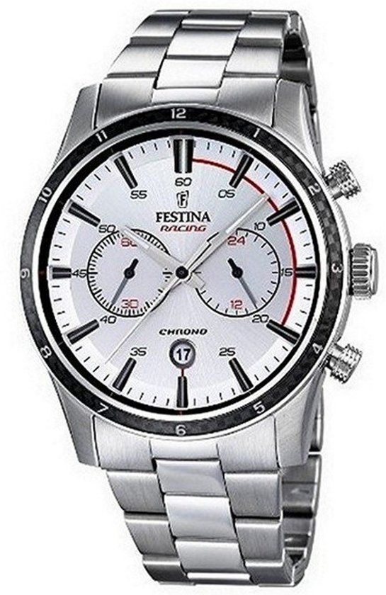 Festina F16818/1 Chronograaf - Horloge - Zilverkleurig - 44 mm