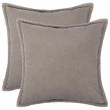vidaXL Kussensloop 2 pcs houten lichtgrijs 60 x 60 cm bouclé