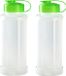 Plasticforte waterfles - 4 stuks - 1100 ml - transparant met groene dop