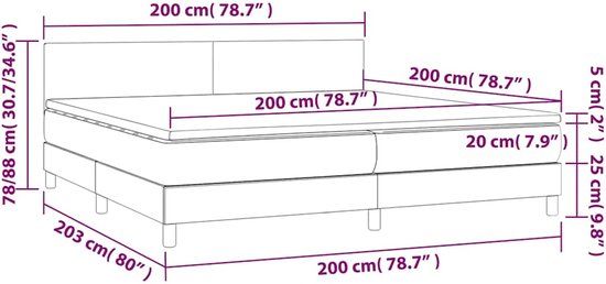 vidaXL Boxspring met matras fluweel donkergroen 200x200 cm