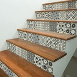 Ambiance Sticker Gerta trapstickers, zelfklevend, voor trappen, cementtegels, 2 stroken van 15 cm x 105 cm