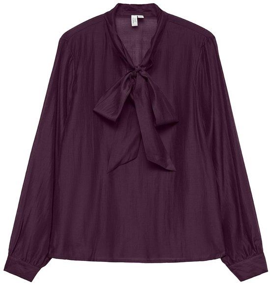VERO MODA VMHALSTON L/S BOW TOP WVN BTQ Dames Blouse L Winetasting