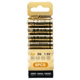 R6 Duracell R6 1,5 V carbon-zinkbatterijen, 8 stuks