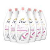 Dove Vochtinbrengende crème, natuurlijke hydraterende lotusbloemen en rode vruchten, 1/4 vochtinbrengende crème, dermatologisch getest, douchegel voor dames en heren, 100% fles