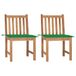 vidaXL Tuinstoelen 4 stuks met kussens massief teakhout Groen