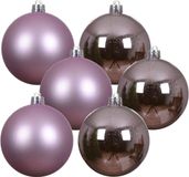 Decoris Kerstballen - 24 stuks - 6 cm - Lila Paars - Kunststof