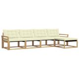 vidaXL - Buiten - bank - set - 5 - st - Wit - en - crèmekleurig