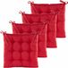 Anna's Collection Coussin de chaise matelassé - 6x - rouge - 38 x 38 cm - intérieur/extérieur