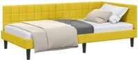 vidaXL Hoek Bed Frame Geel Fluweel 90 x 190 cm