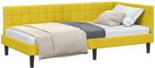 vidaXL Hoek Bed Frame Geel Fluweel 90 x 190 cm
