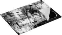 Chefcare Inductie Beschermer Abstracte Kunst - Zwart Wit - 75x50 cm