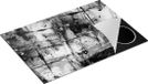 Chefcare Inductie Beschermer Abstracte Kunst - Zwart Wit - 75x50 cm
