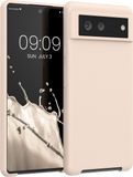 kwmobile Hoesje voor Google Pixel 6 - Siliconen Coating - Mat Crème
