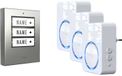 m-e modern-electronics 100171 Complete set voor Draadloze deurbel Verlicht, Reageert op deurbel, Met bewegingsmelder, Met naambord