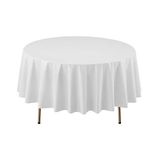 Party Essentials 84WH-3 Beschikbare Op zwaar werk berekende 84“ Ronde Plastic Lijstdeksel/Tafelkleed, Wit