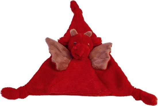 Happy Horse Draak Tine Knuffeldoekje - Rood - Pluche - 24 cm - Baby cadeau
