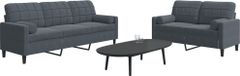 Maison Exclusive - Ensemble de canapé 2 pièces avec coussins et traversins, velours gris foncé