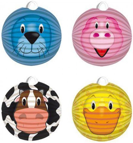 ThysToys Lampion Met Opdruk Dier Assorti