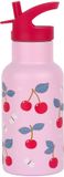 A Little Lovely Company Dubbelwandige RVS drinkfles thermos - Kersen