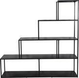 Urban Living "MADISON" Trapboekenkast 5 Niveaus Zwart Metaal 160x30xH157cm