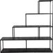 Urban Living "MADISON" Trapboekenkast 5 Niveaus Zwart Metaal 160x30xH157cm