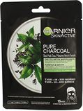Garnier Mask With Charcoal And Acid Hyaluronic Acid Fabric Black 28g