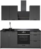 Vicco Cuisine une personne Fame-Line, Gris foncé/Anthracite, 190 cm sans plan de travail